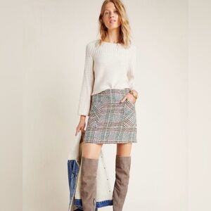 Maeve Anthropologie Tweed Mini
Skirt Size 00 Wool Blend Plaid
Pockets Multicolor